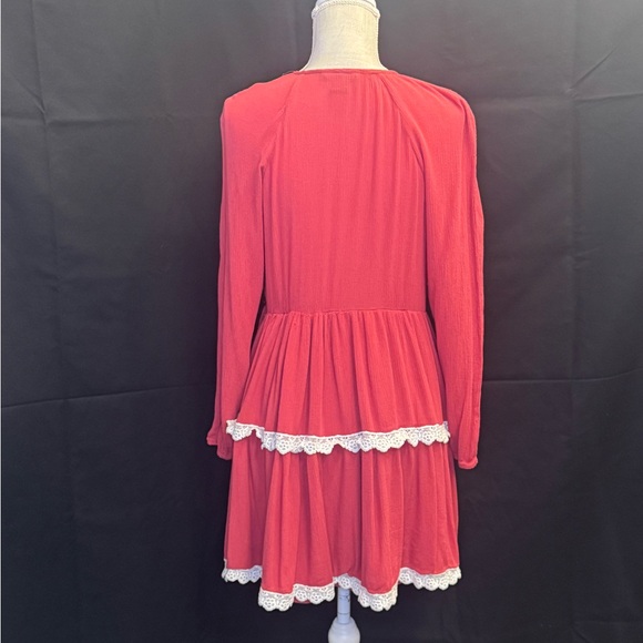 Rock & Roll Cowgirl Coral Dress with cream Lace - Picture 2 of 4